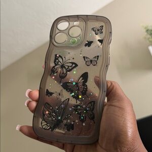 Butterfly iPhone Case with Glitter Accents IPhone 14 Promax